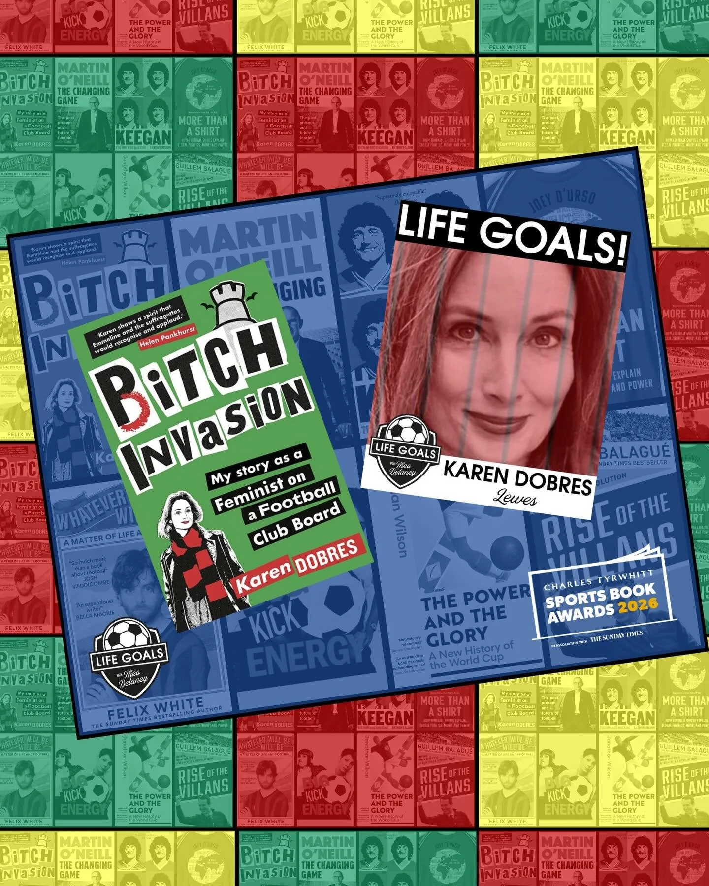 Also nominated for the Pinsent Masons Award for sports writing at @sportsbookawards is the effervescent @karendobres whose Pitch Invasion recounts her experience as a feminist in a football club's boardroom. She's never short of compelling on Life Go