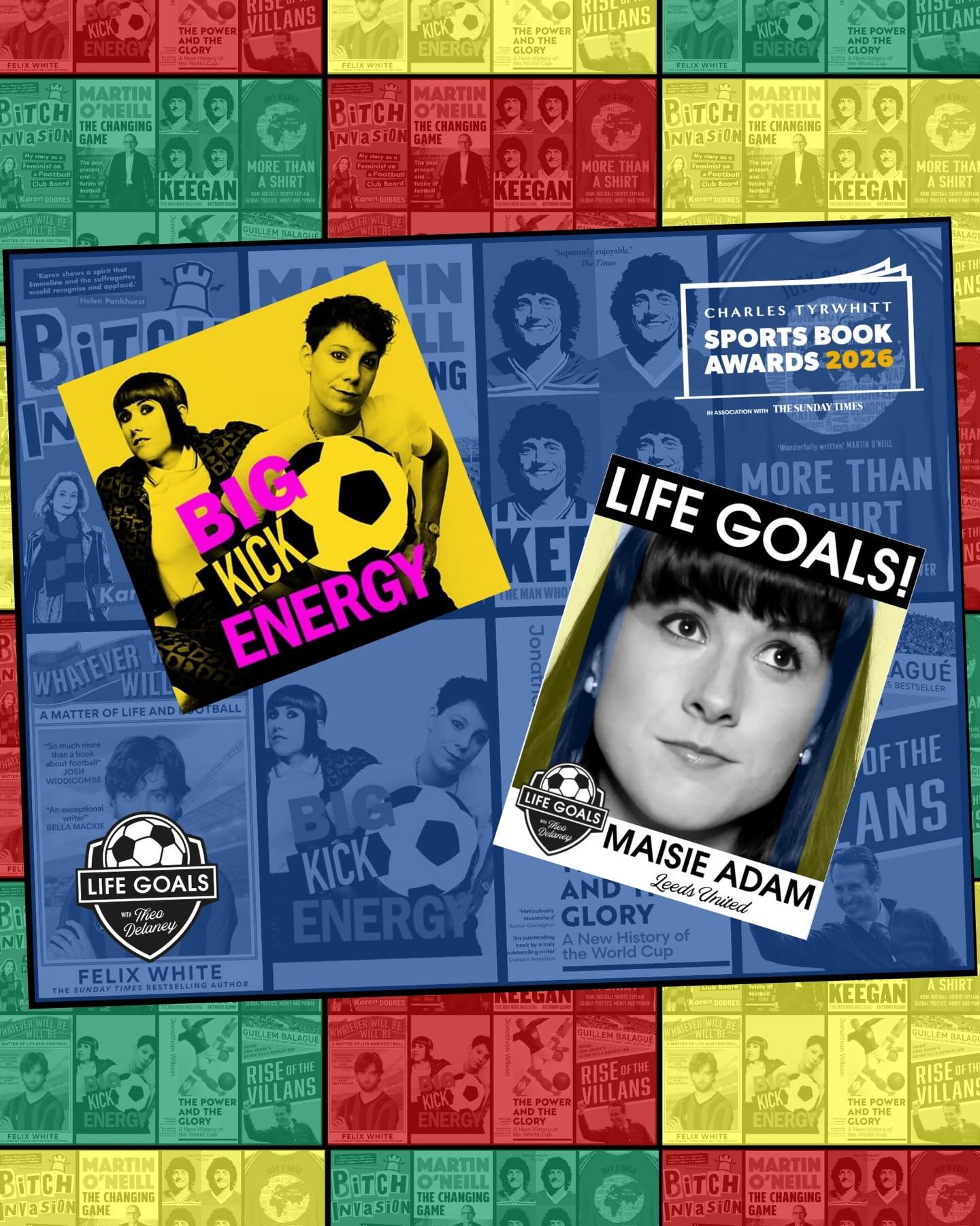 Congratulations to hilarious Life Goals guest @maisieadam who has been nominated in the podcast category for Big Kick Energy at the @sportsbookawards