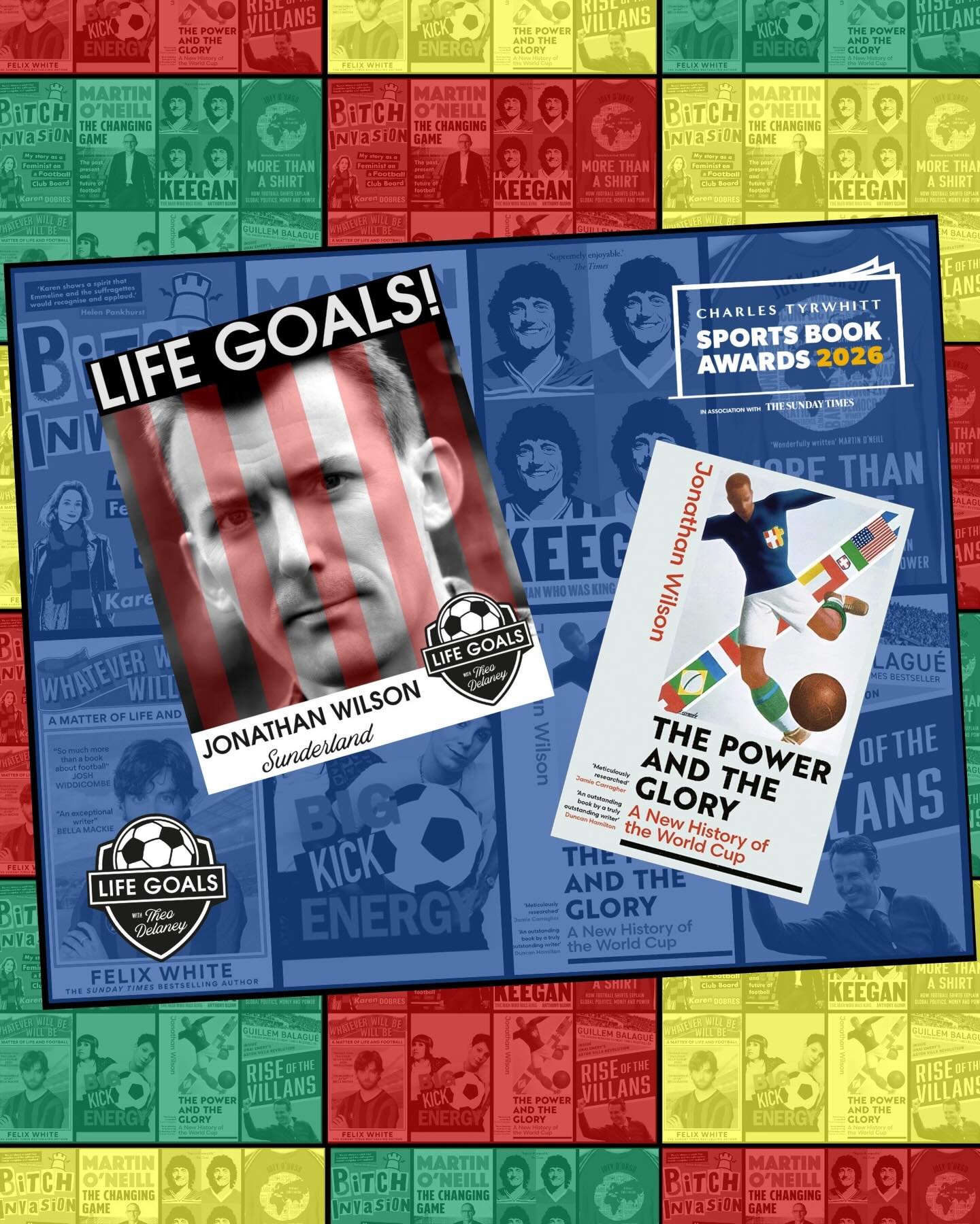 Football&rsquo;s biggest brain @jonawils8 is nominated at the @sportsbookawards for his essential new history of the World Cup &lsquo;The Power and the Glory&rsquo;. He is, as you&rsquo;d expect, unfailingly fascinating on Life Goals.