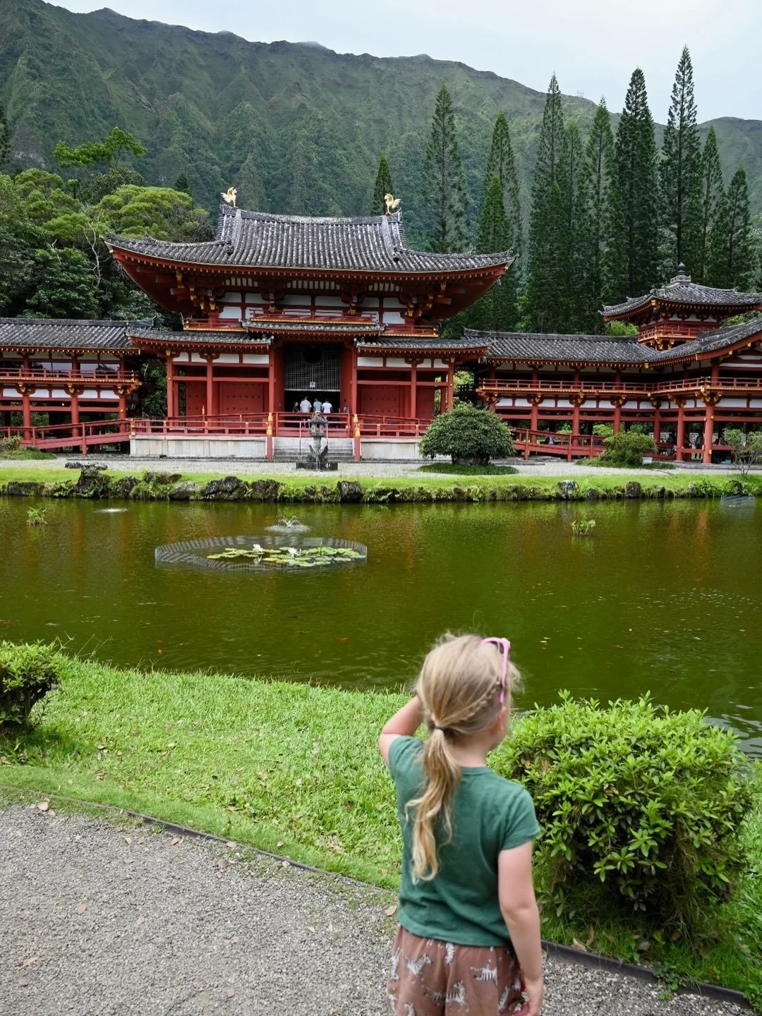 A favorite preschooler activities no matter where we are: feeding animals.  This time the Koi fish at Byodo-in temple, Oahu Hawaii.
⠀⠀⠀⠀⠀⠀⠀⠀⠀
For more details on a kid-friendly itinerary in Oahu - visit the article on our blog.
⠀⠀⠀⠀⠀⠀⠀⠀⠀
#oahu #byodo
