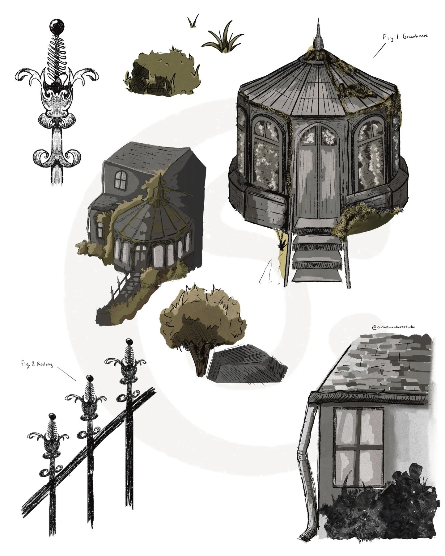 some moody greenhouse concept art for your feed 🌿🏰