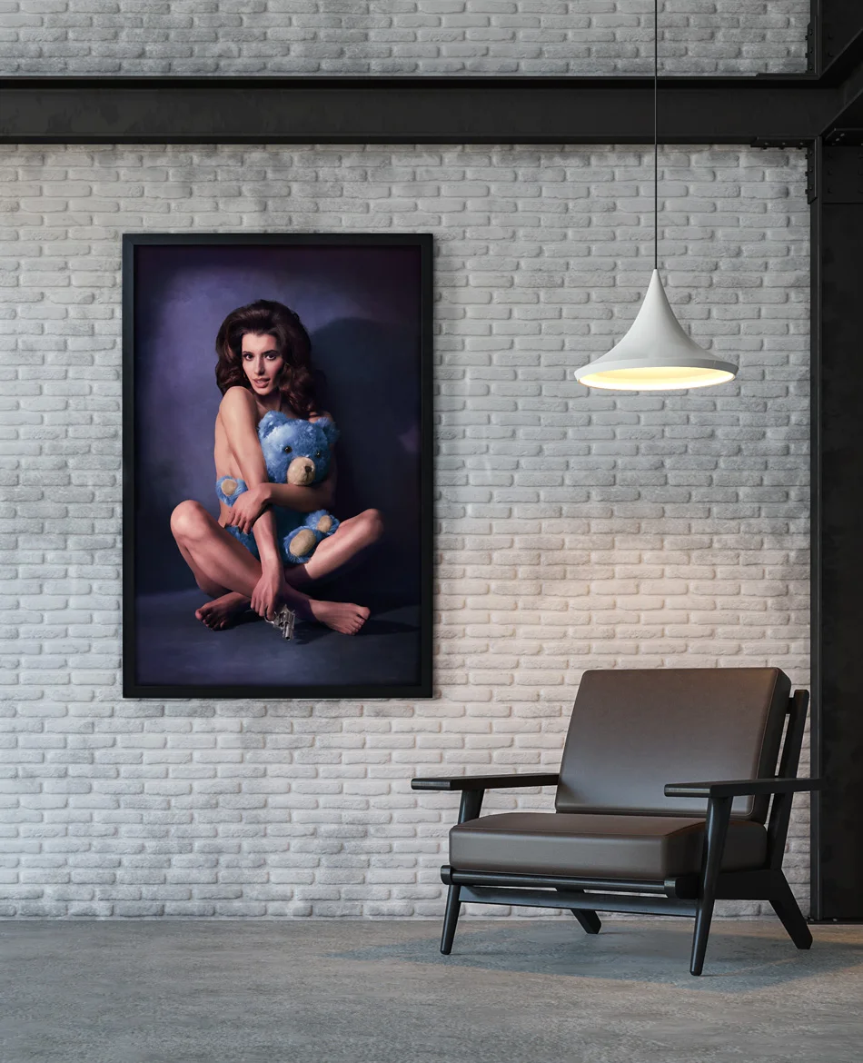 GICLEE PRINT IN BLACK WOODEN BOX FRAME. AVAILABLE FOR PURCHASE POA