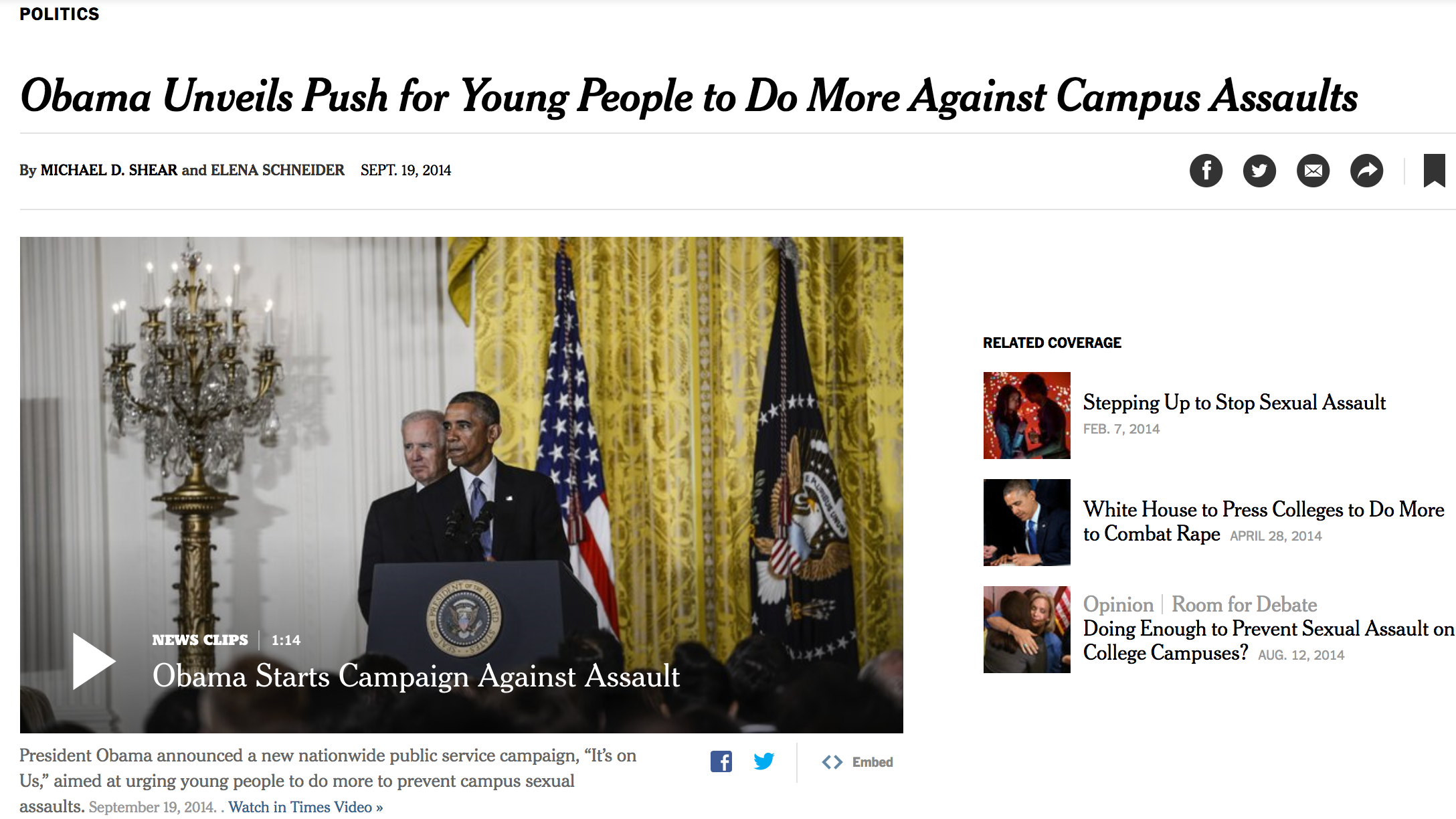 Obama unveils push for young people to do more against campus assults