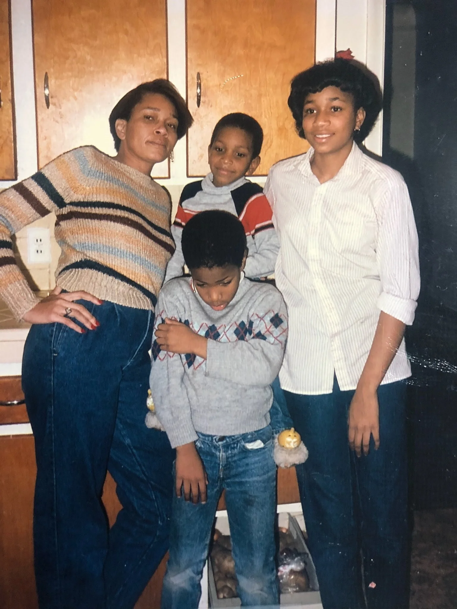 La Var Blalock with his mother, brother, and sister
