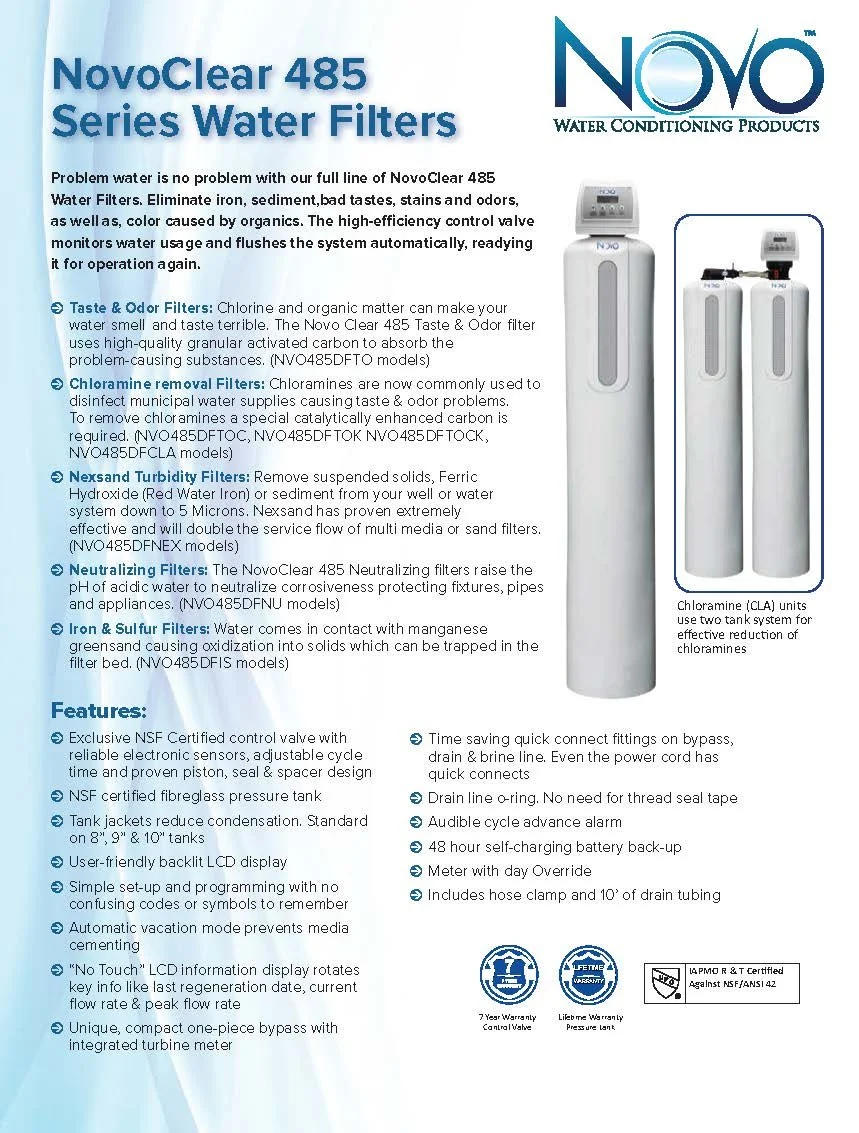 485 DF Filters — Novo Water Conditioning Products