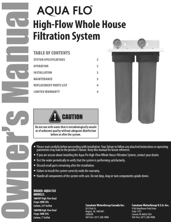 Aqua Flo High Flow Whole House Filtration System — Novo Water