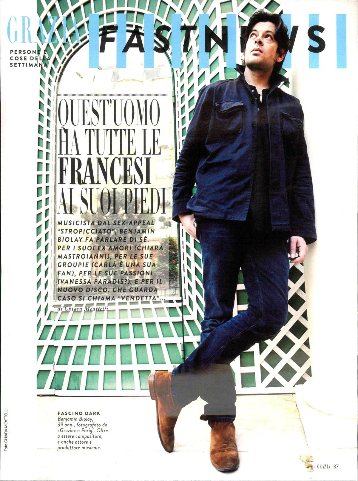Grazia: Benjamin Biolay interview & photo