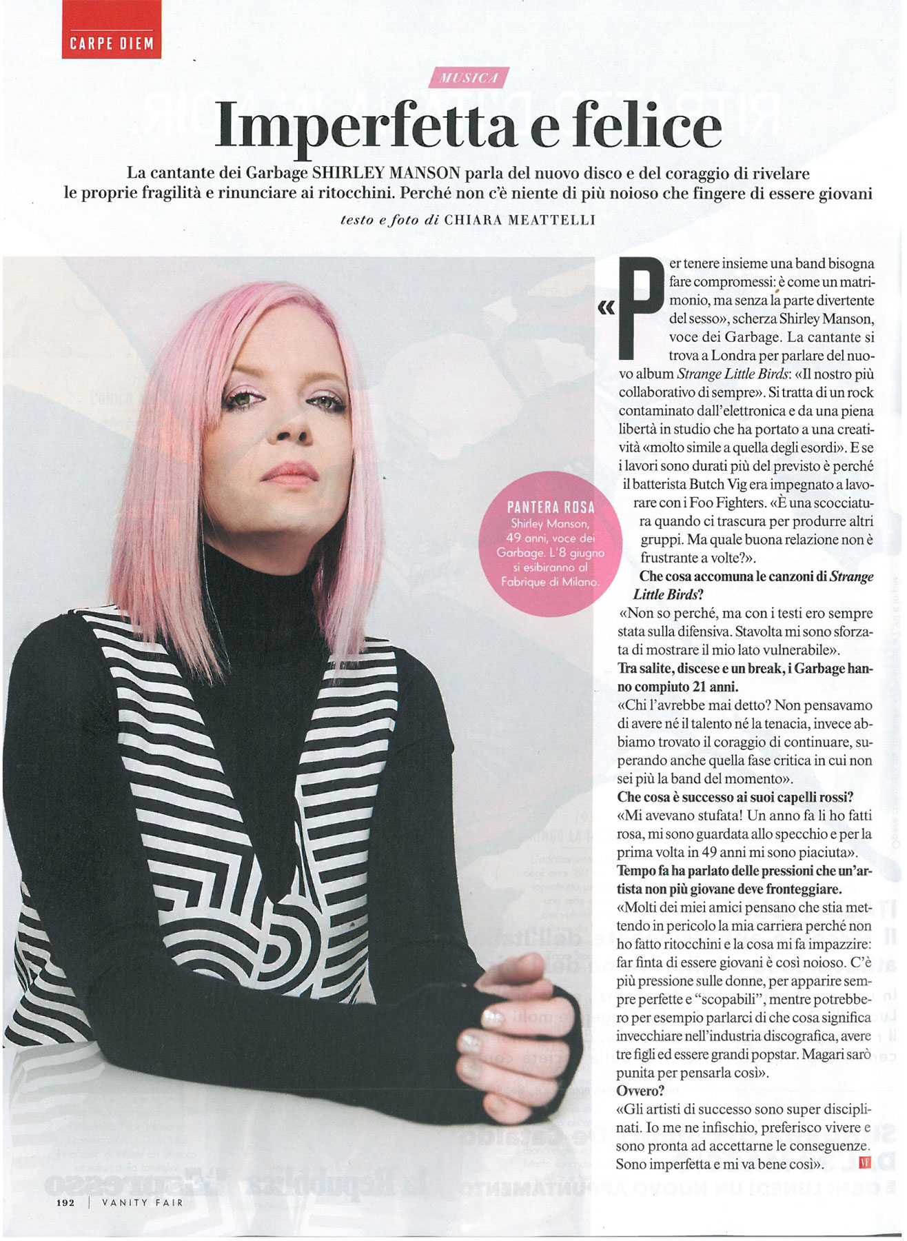 Vanity Fair: Garbage interview & photo