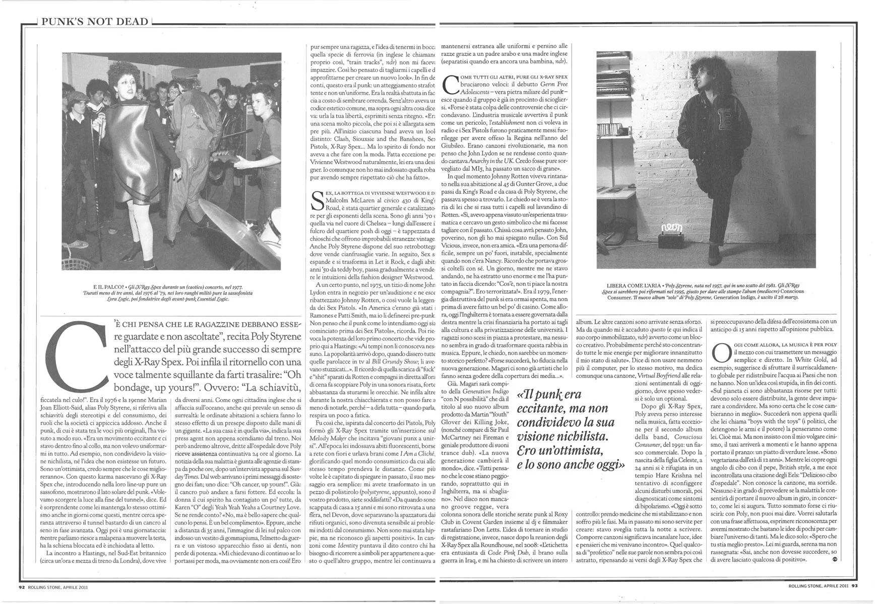 Rolling Stone magazine: Poly Styrene interview