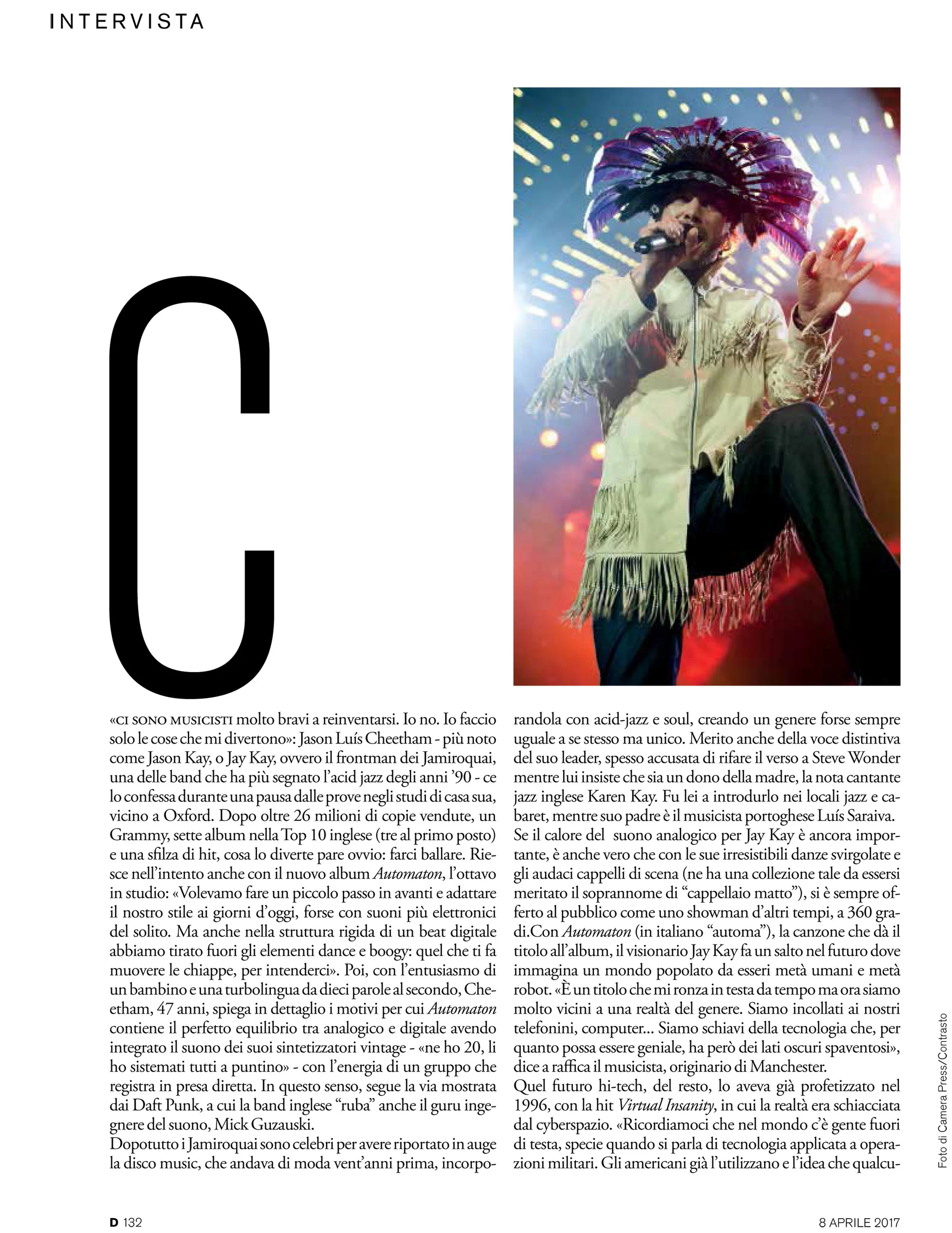 "D" La Repubblica: Jamiroquai interview