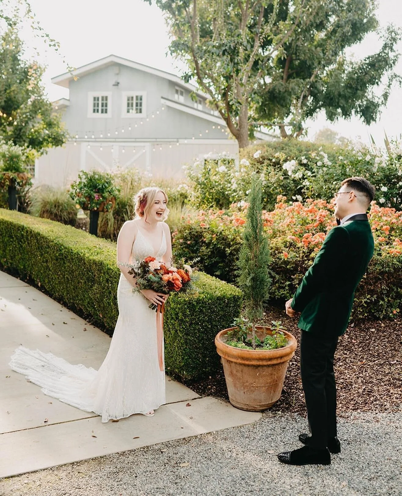 Absolutely adore #MoondanceBride Phoebe in Aria by @rish_bridal 🤩⁠
⁠
Captured by @libertyshaubphotography ⁠
⁠
real bride, rish bride, boho bride, lace wedding dress