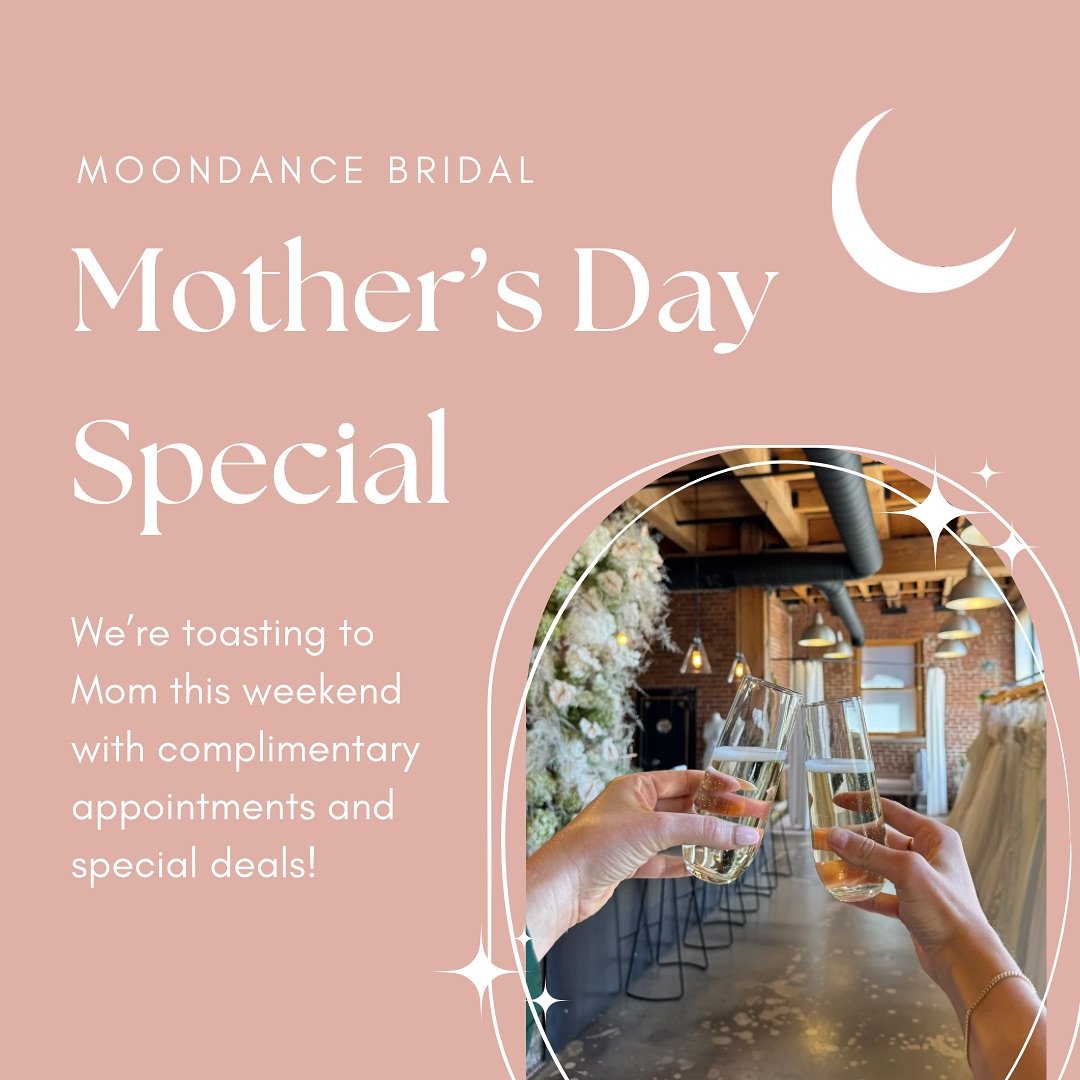 To celebrate Mother&rsquo;s Day this weekend and how special sharing your wedding dress experience with Moms can be, we are offering complimentary styling appointments this weekend and 10% off your gown purchase! ✨

If you&rsquo;ve had your eye on of