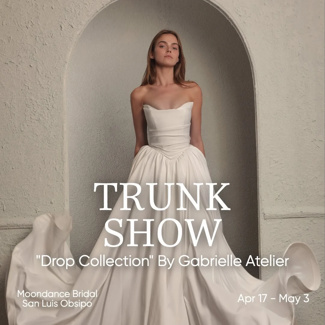 This weekend Moondance Bridal is hosting our Gabrielle Atelier trunk show featuring the &ldquo;Drop Collection&rdquo;! Come see these stunning new gowns now 15% off 🤍

Be sure to book your appointment in advance to secure your spot to view the colle