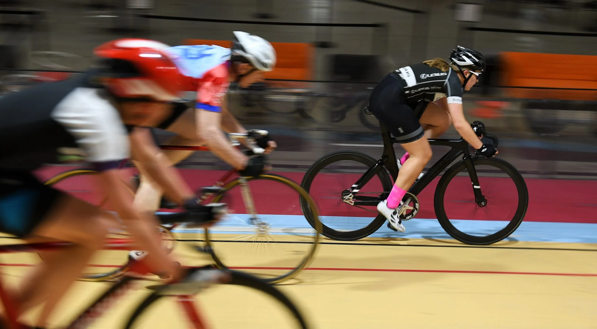 Autumn Caya, 15, of Shelby Township, right, rides warm up laps at the Thursday night structured training. Robin Buckson, The Detroit News