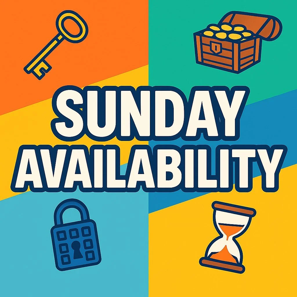 Sunday&rsquo;s the perfect day to escape the ordinary! 🔓

We&rsquo;ve still got a few slots available this Sunday &mdash; so grab your team, put your brains to the test, and end the weekend with an adventure. 🧩

🎟️ Book your escape now before spac
