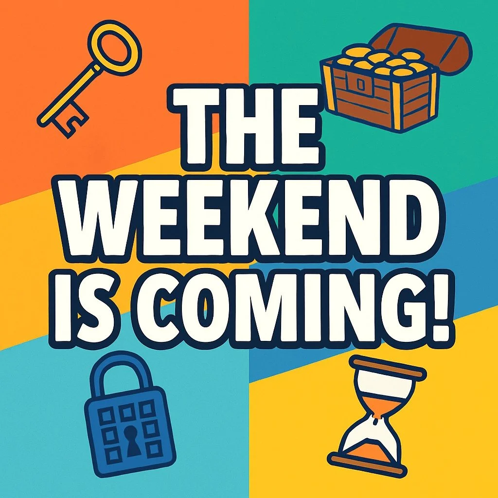 Schools out.
Brains on.

Kick off the weekend with an escape room mission.
Todays slots are running out! 👀