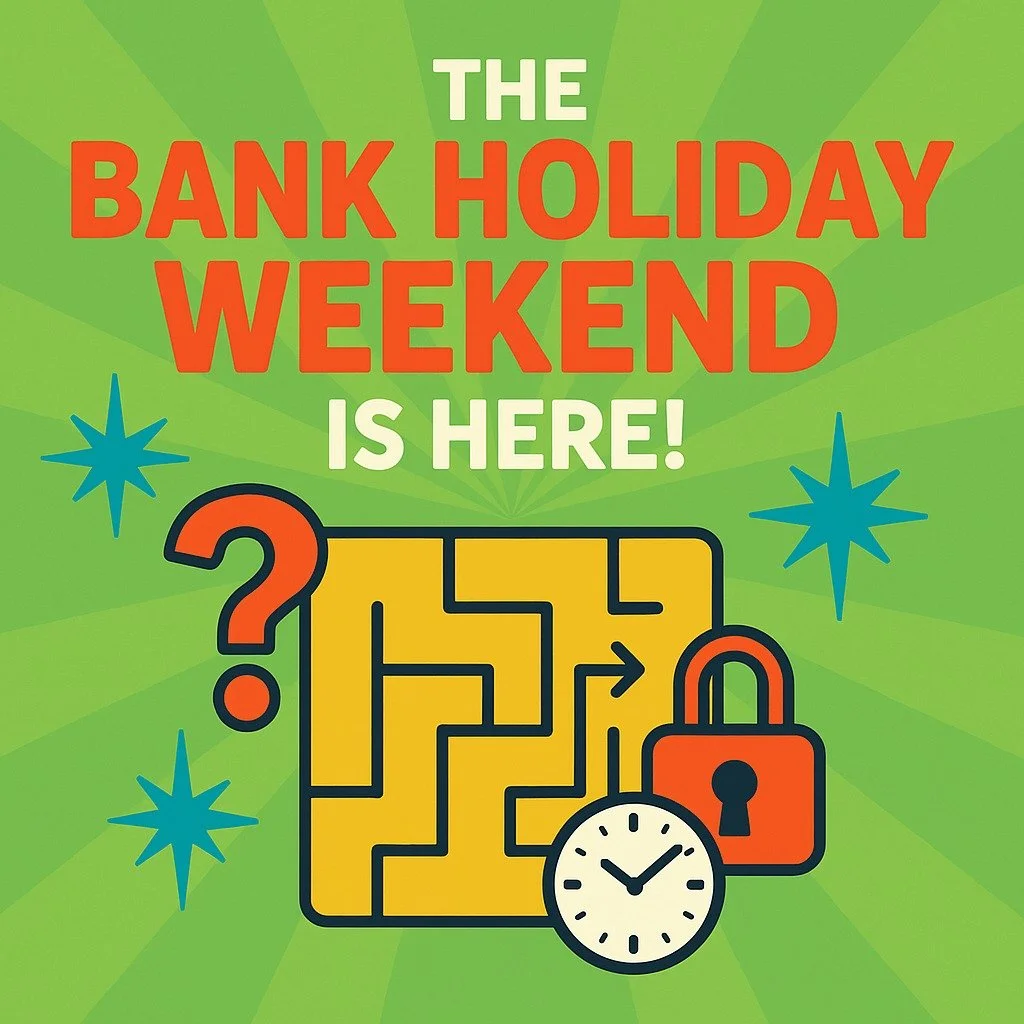 The bank holiday weekend is here and that can mean only one thing!

An extra day to get your gang together and challenge yourself in one of our immersive escape rooms!

Think youv've got what it takes!? Book your next adventure here!
https://canyoues