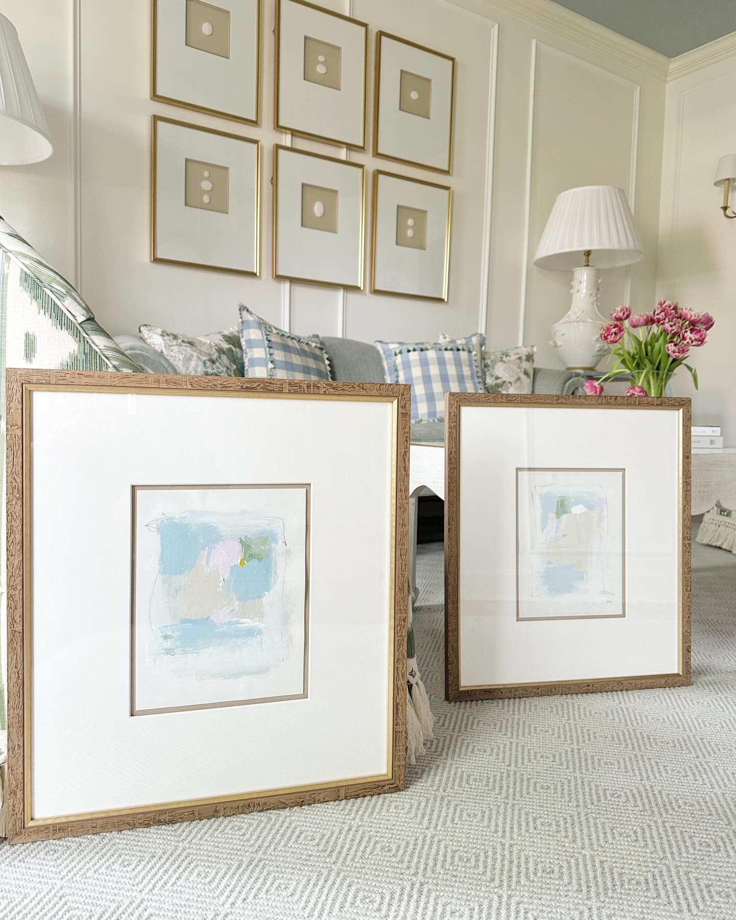 Sisters, not twins 👯&zwj;♀️ | I LOVE seeing how these paper pieces got a major framing upgrade after getting into the hands of @ashleygilbreathinteriordesign | Talk about STUNNING 🤩 I love how the paper pieces went from just paper to statement piec