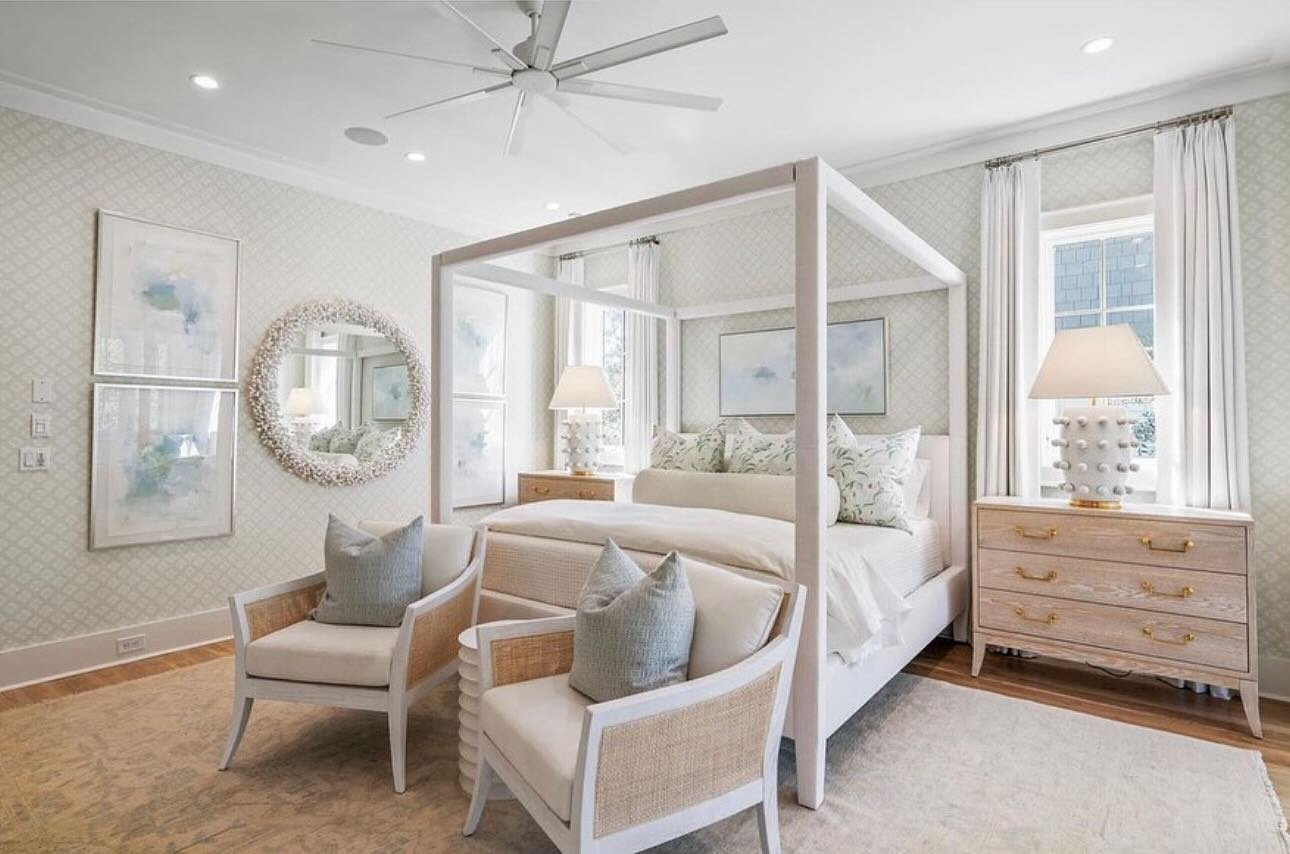 Is it summer yet? Asking for a friend 😉 | This GORGEOUS beach house in Watercolor, FL is the perfect oasis for a summer getaway ☀️ 🏝️ | designed by @katiegracedesigns captured by @j_hillman | featuring four framed 22x30 paper pieces and a framed 24