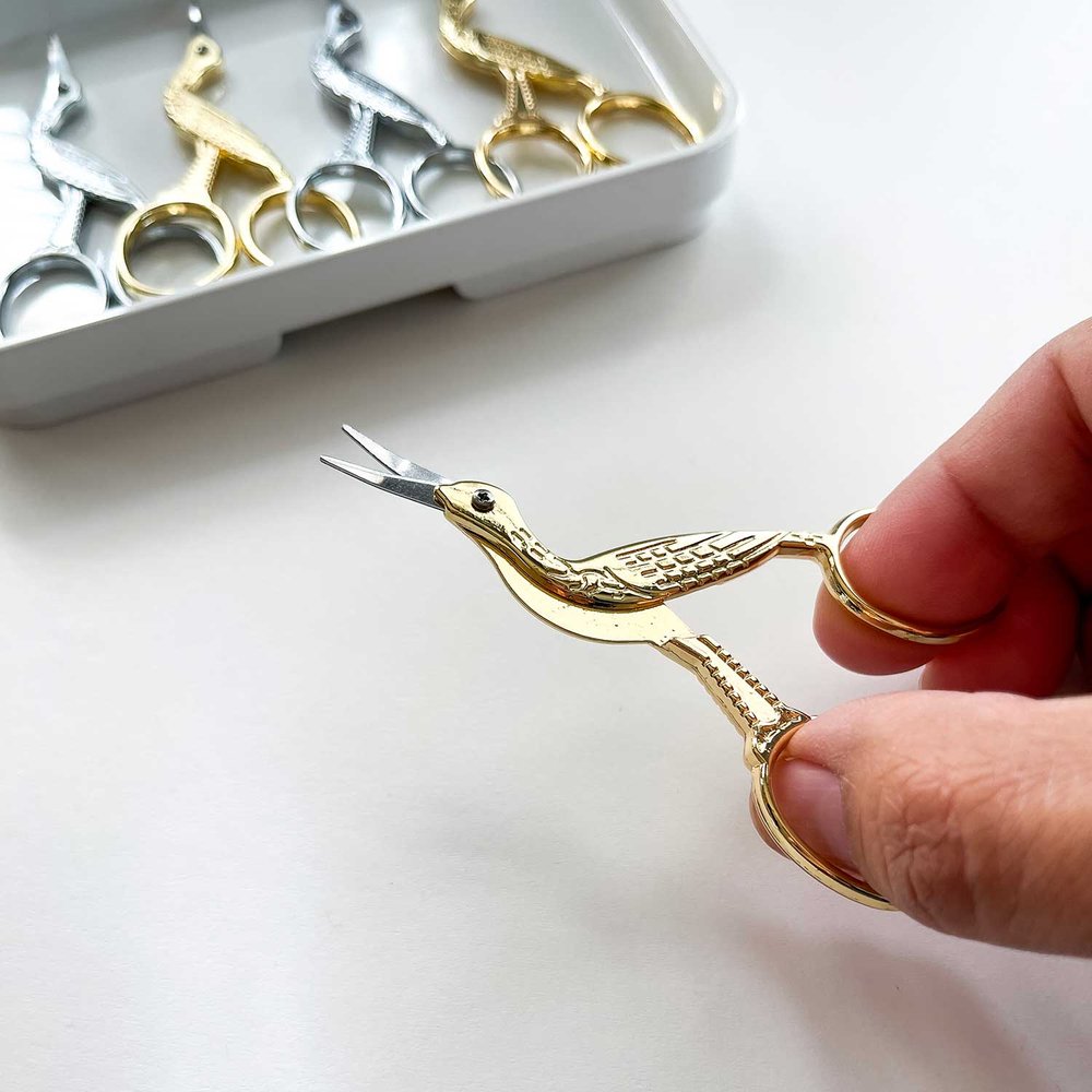 Curved Stork Scissors — Flourishing Fibers - Embroidery & Notions