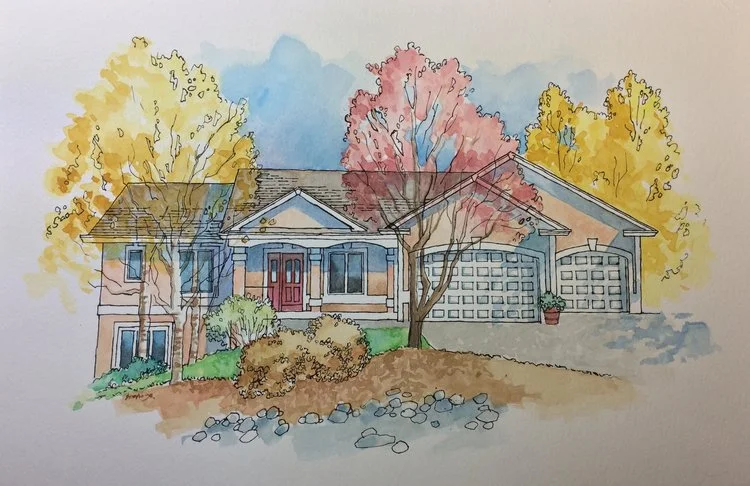 Our House Series - Original Water Color - $300
