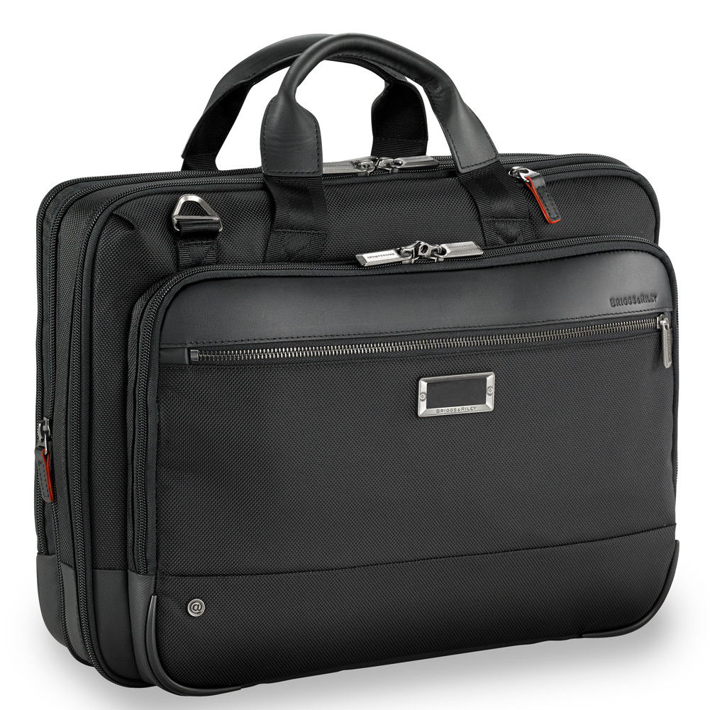 Briggs & Riley @work Medium Expandable Brief KB425X Side View Black