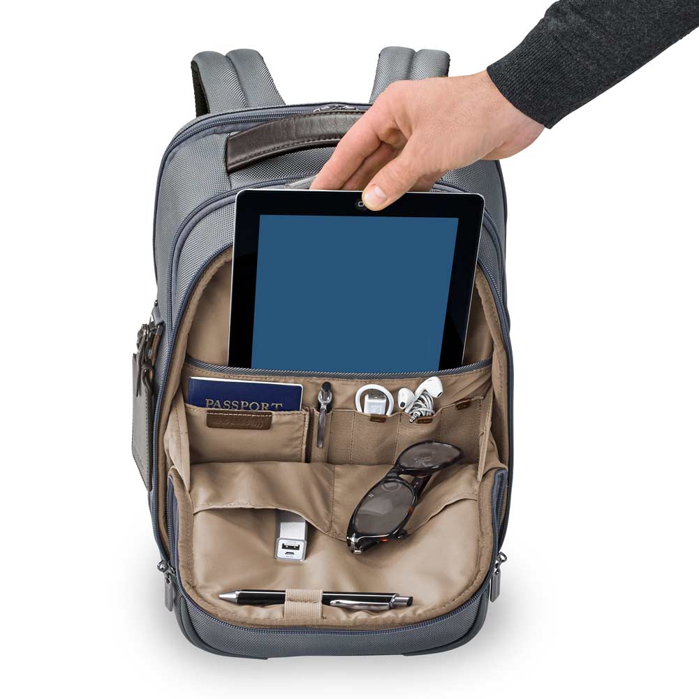 Briggs & Riley @work Medium Backpack table sleeve grey