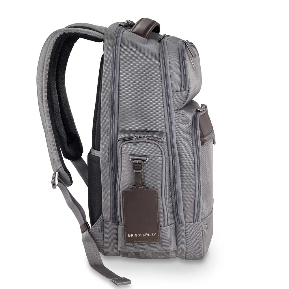 Briggs & Riley @work Medium Cargo Backpack grey side