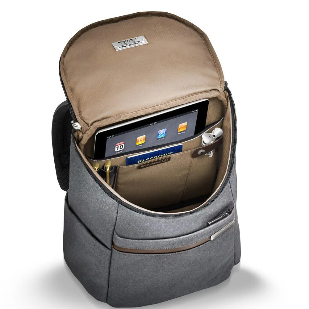 Grey Inside Small Wide Mouth Backpack