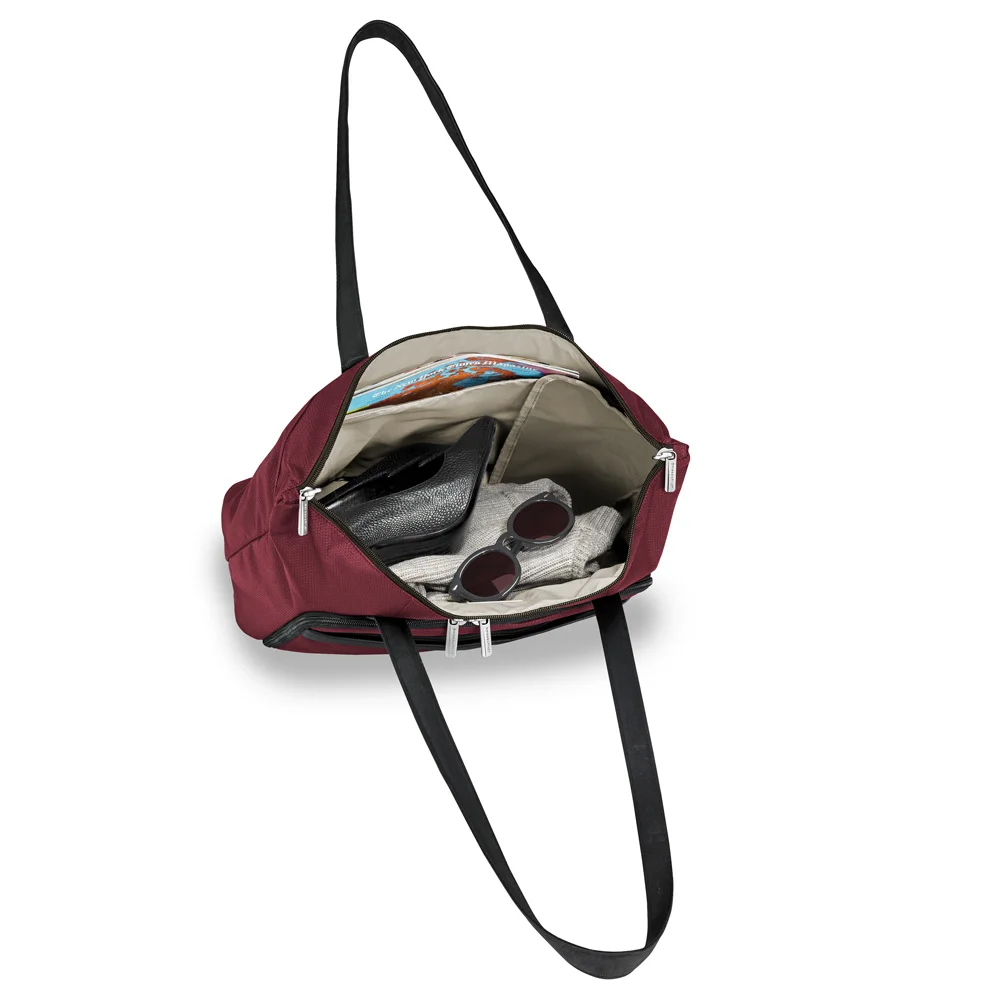 Red with beige lining Transcend Shopping Tote