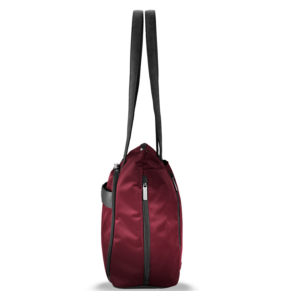 Red Side Zip Pocket Shopping Tote