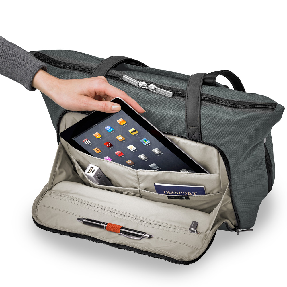 Grey Front Organization Pocket Has Tablet Sleeve