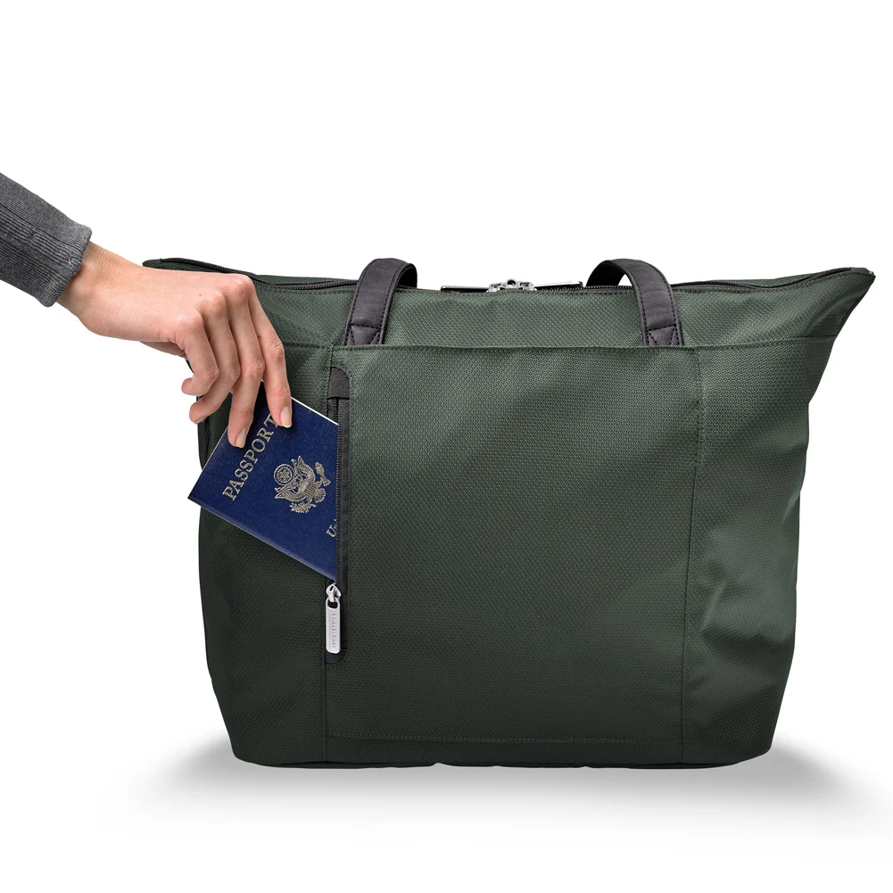 Rainforest Green Shopping Tote Has Privacy Pocket