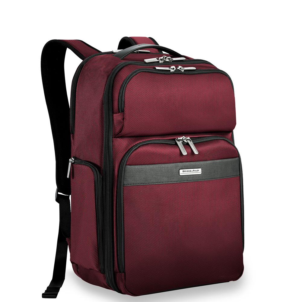 Merlot Briggs & Riley Transcend Cargo Backpack has waterbottle pocket