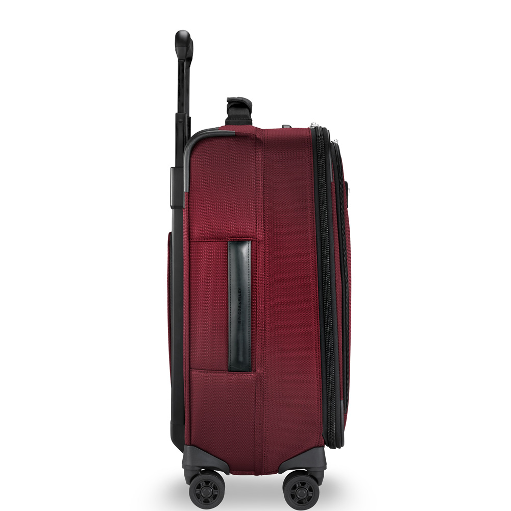 Leather Side Grab Handle On Carry-On Merlot