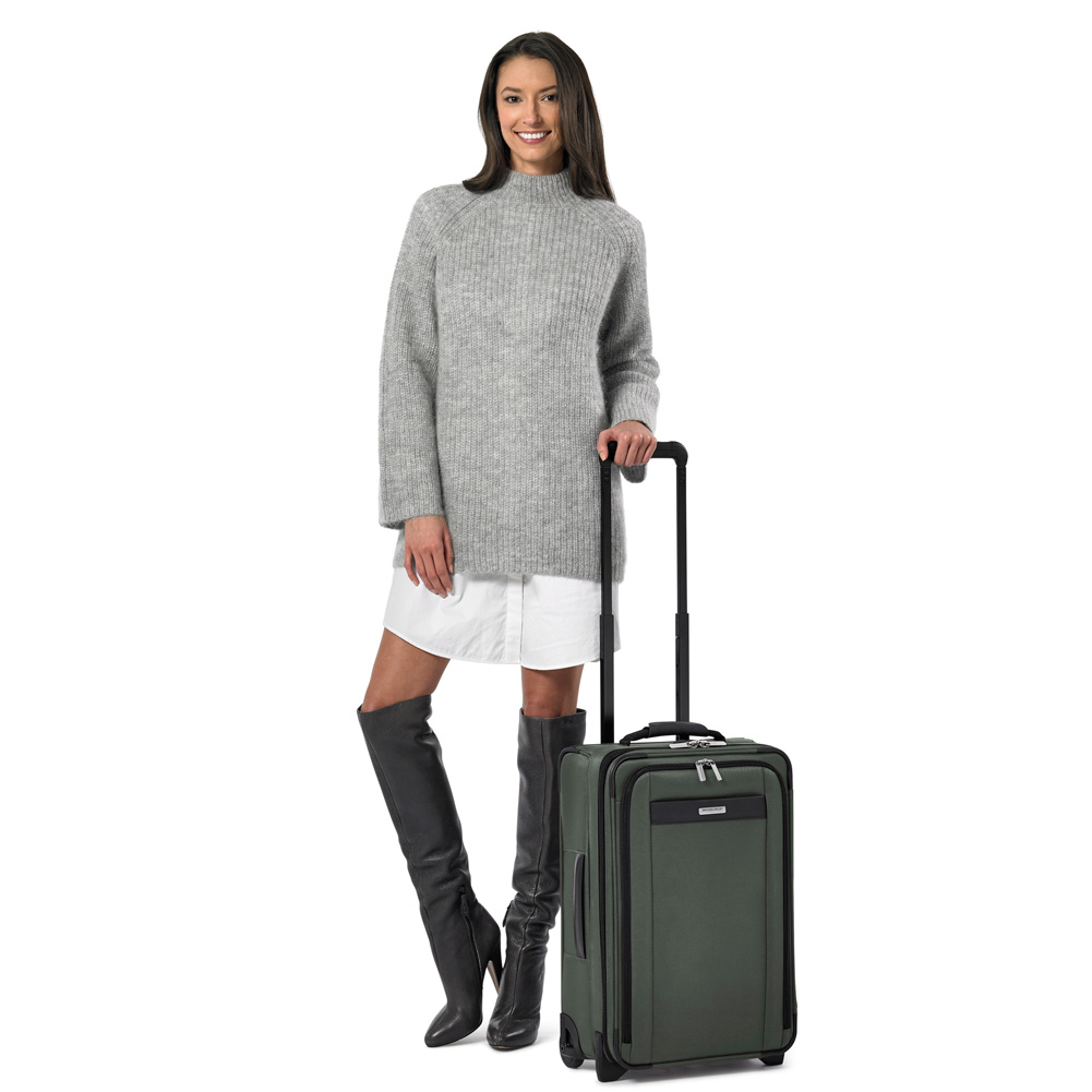 Transcend Tall Carry-On Expandable Upright Two Wheel Green