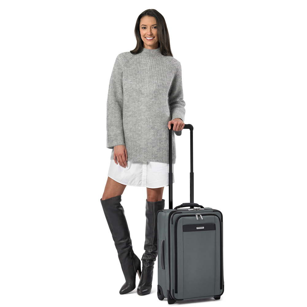 Transcend Tall Carry-On Expandable Upright Two Wheel Grey