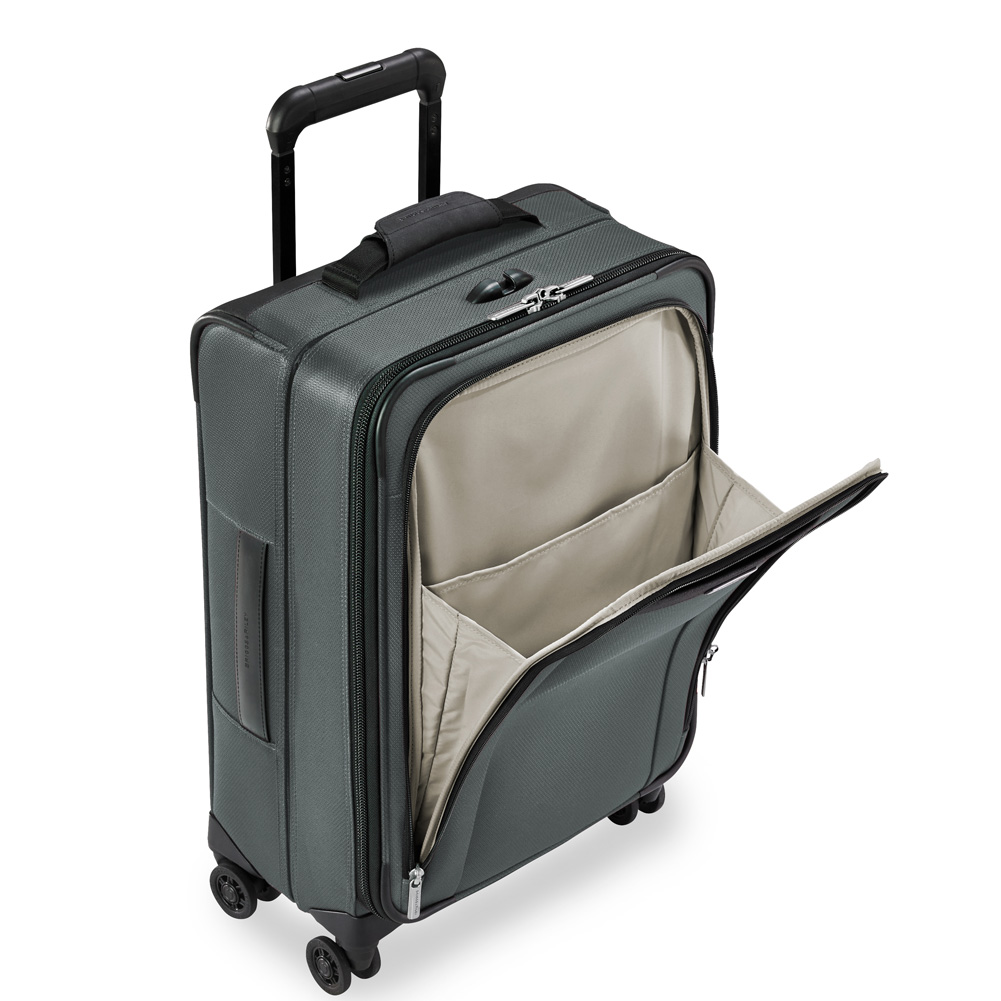 Gray Carry On Has U Shaped Front Pocket
