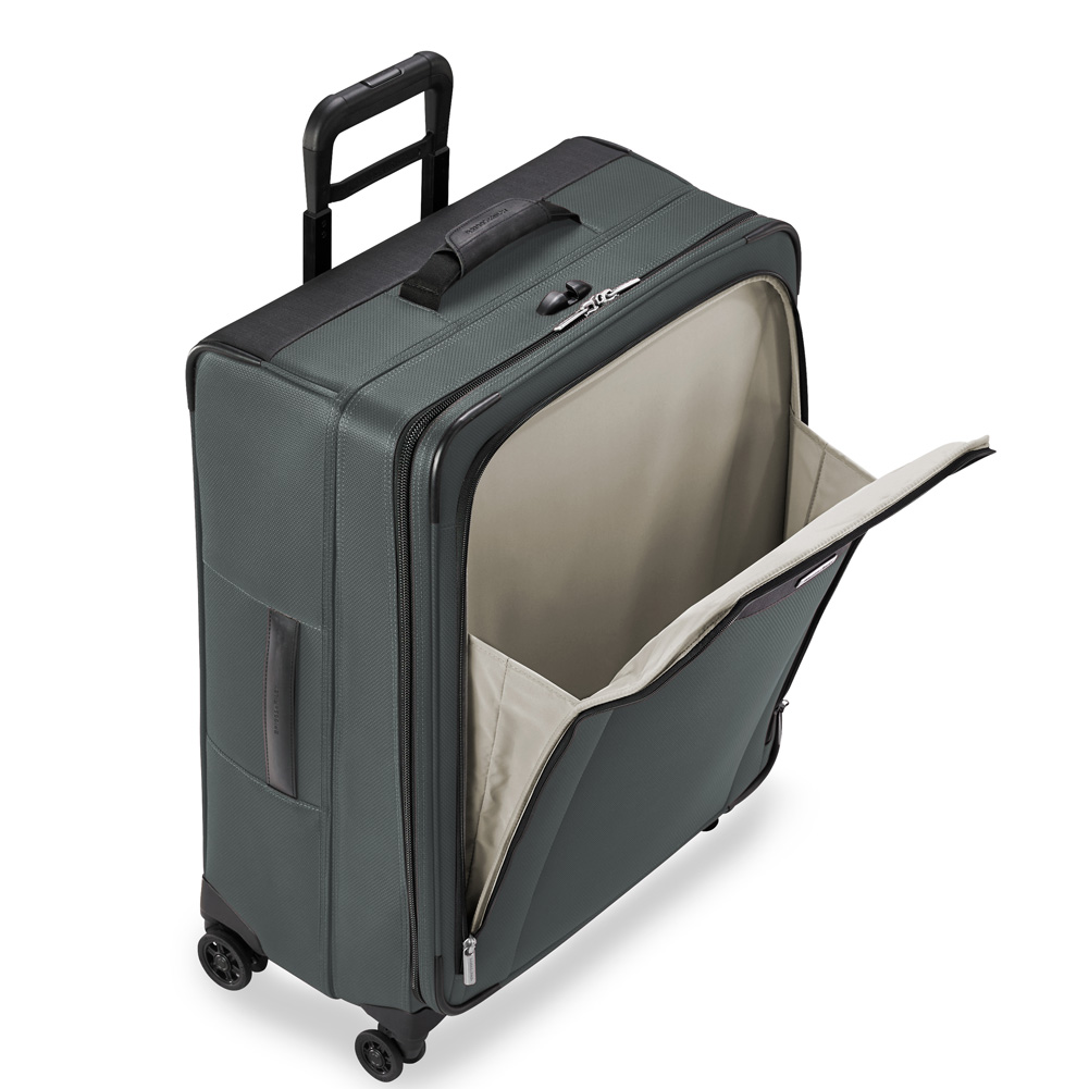 Grey Transcend Medium Spinner Has Large Front U Zip Pocket