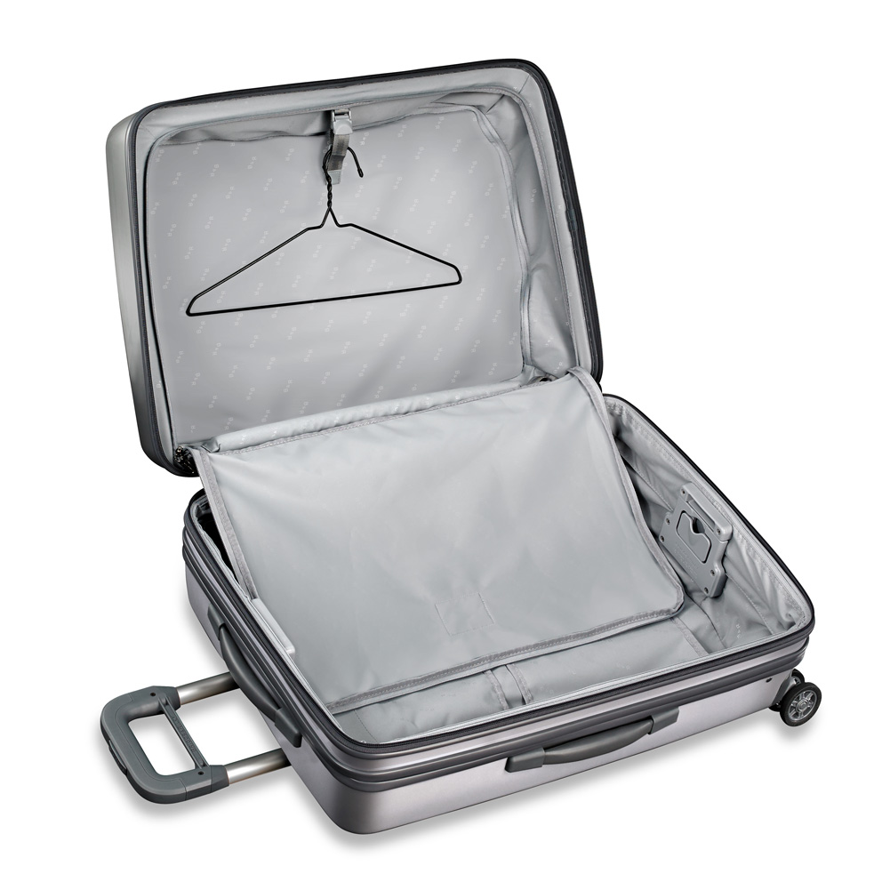 Silver Medium Suitcase has Built In Suiter