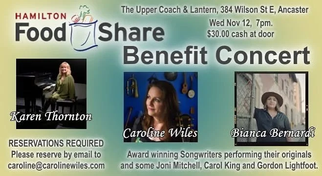 Come and join us it&rsquo;s going to be a great show for such a good cause!#hamiltonfoodshare #singersongwriter