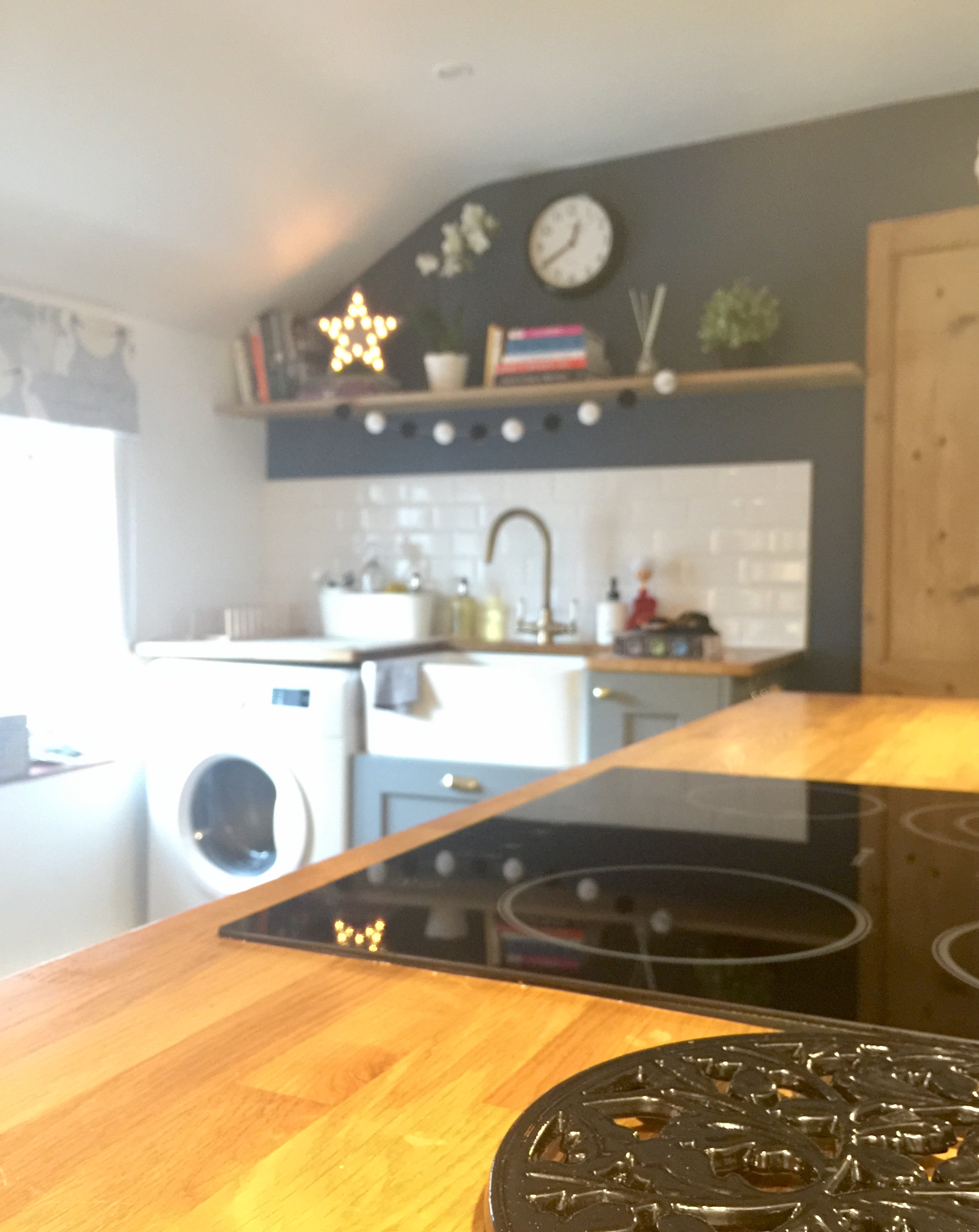 Navy and white walls