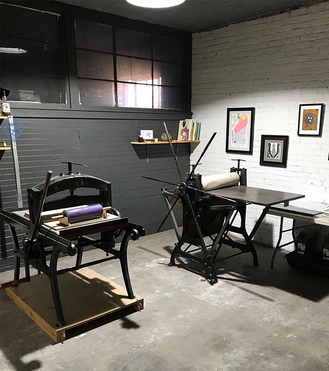 Pegboard Press has expanded! The shop has moved to a larger location, still on the second floor of Gathered Glassblowing Studio, and has added a 1910 Fuch &amp; Lang lithography press. Expect updates coming soon!