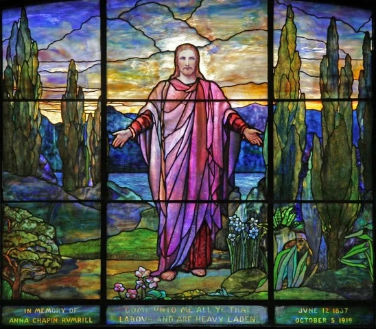 Stained-glass window from All Souls Unitarian Universalist Church