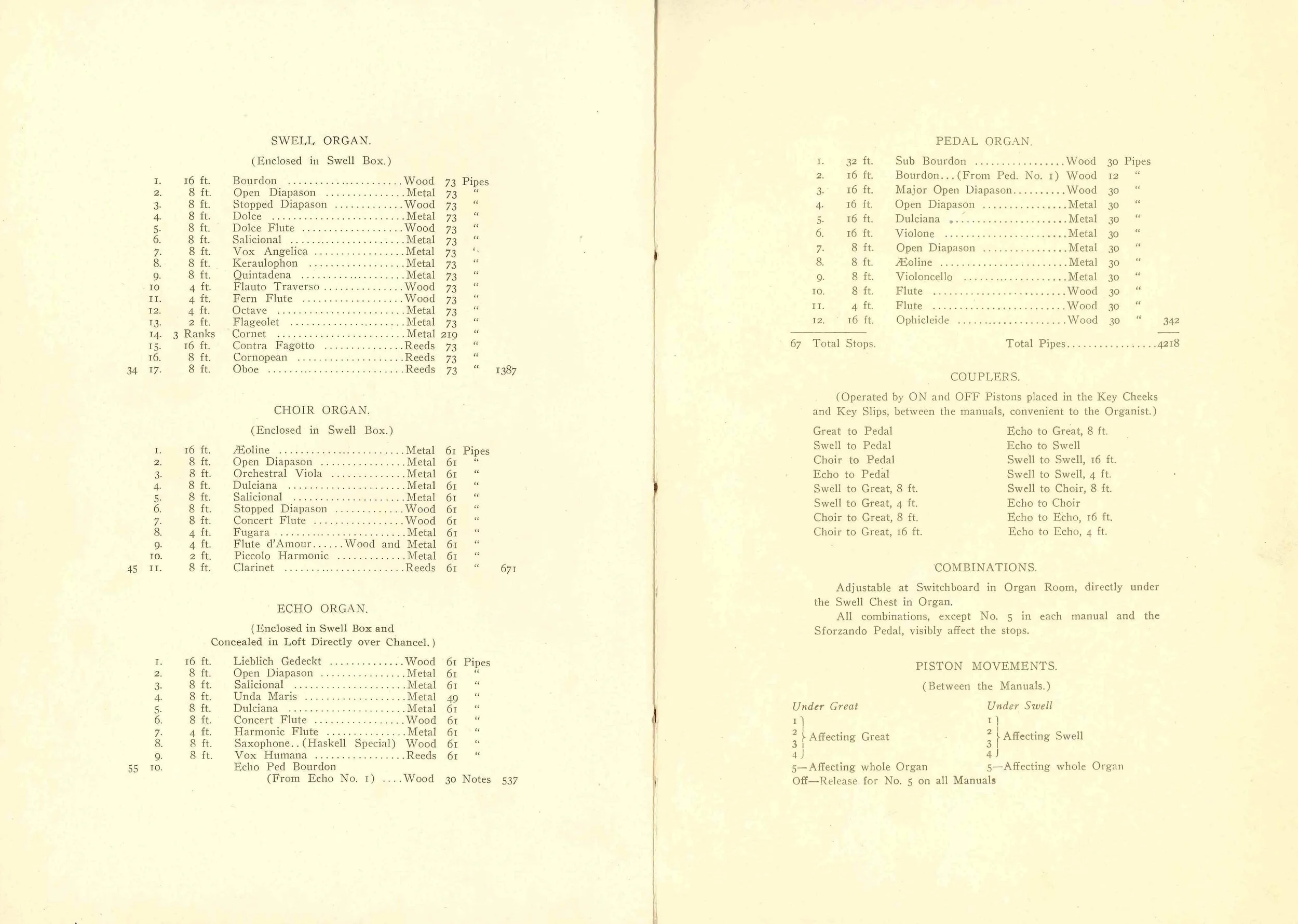 Leaflet for the Consecration of the Memorial Organ, 1907, courtesy of philadelphiastudies.org