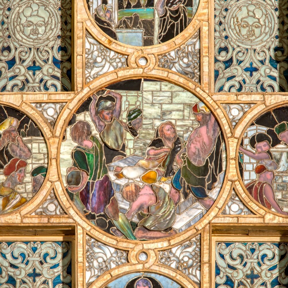 Detail of Life of St. Stephen altar screen - center panel