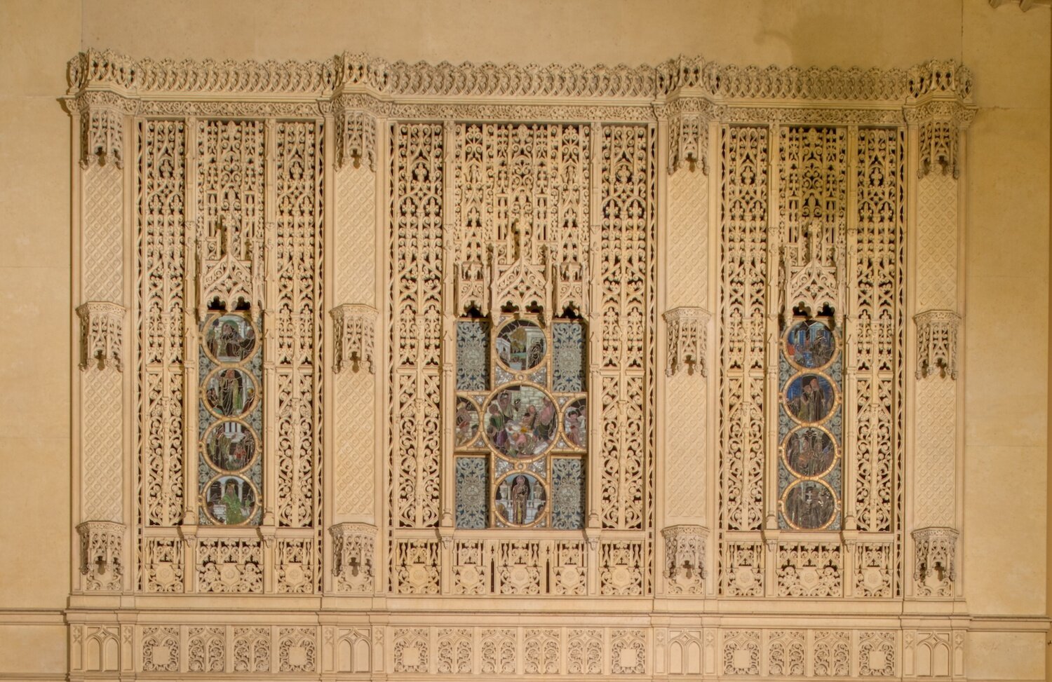 Tiffany Studios, Life of St. Stephen altar screen, c. 1917