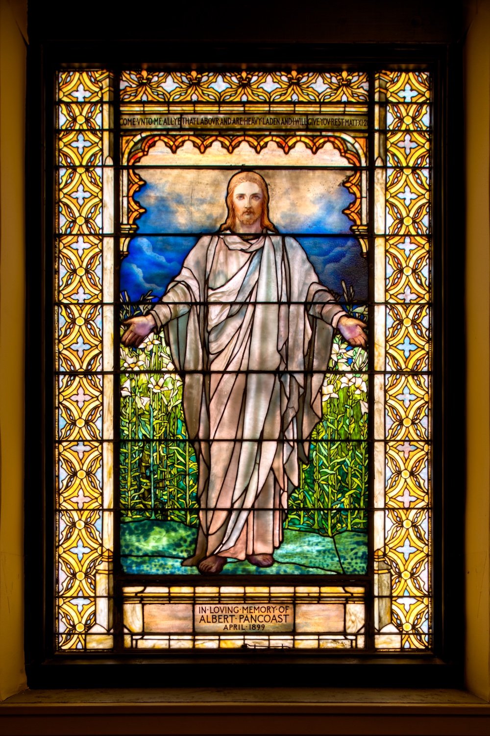 Tiffany Studios, "Welcoming Christ," 1898