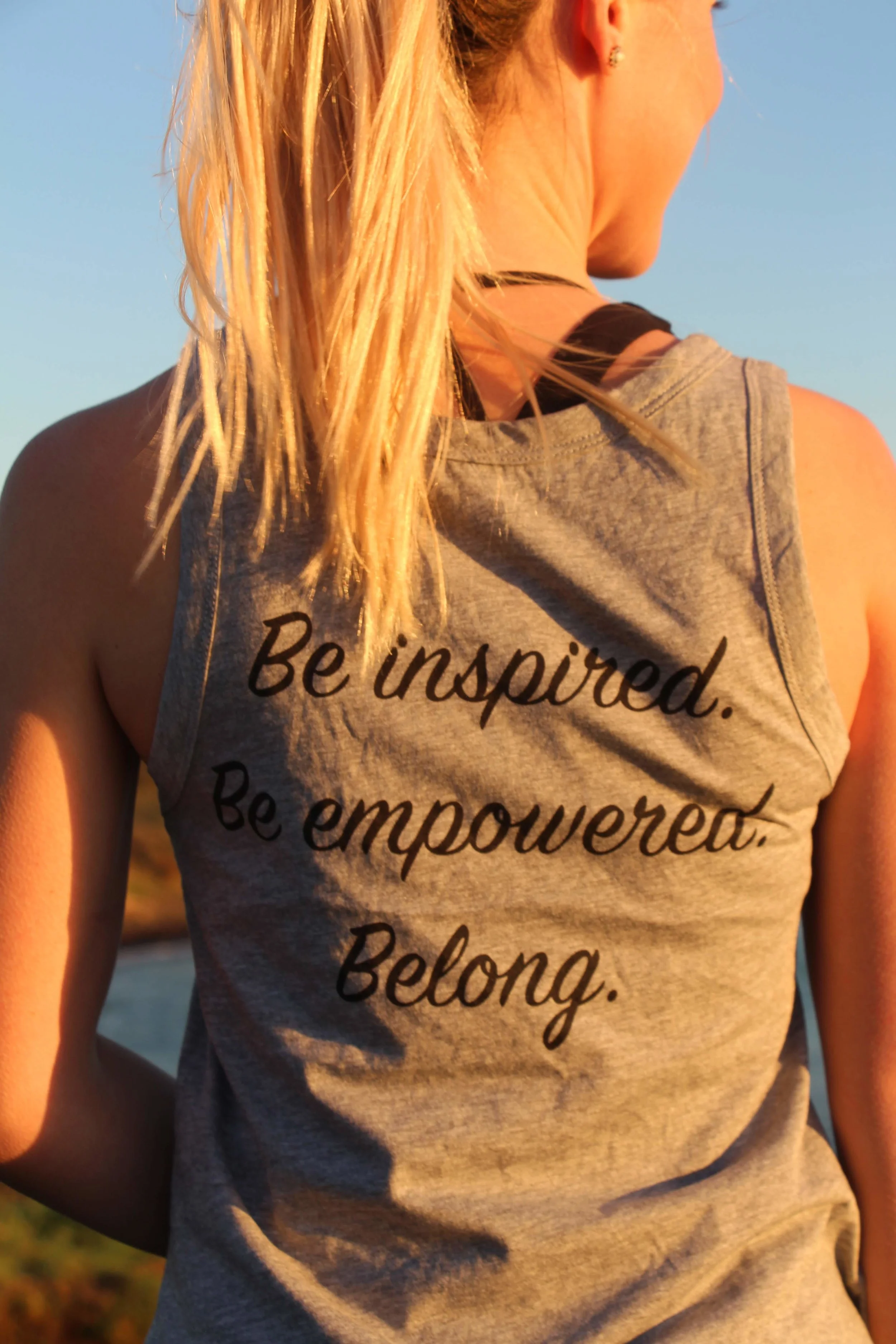 *NEW* 'Be Empowered. Be Inspired. Belong.' Singlet | Grey