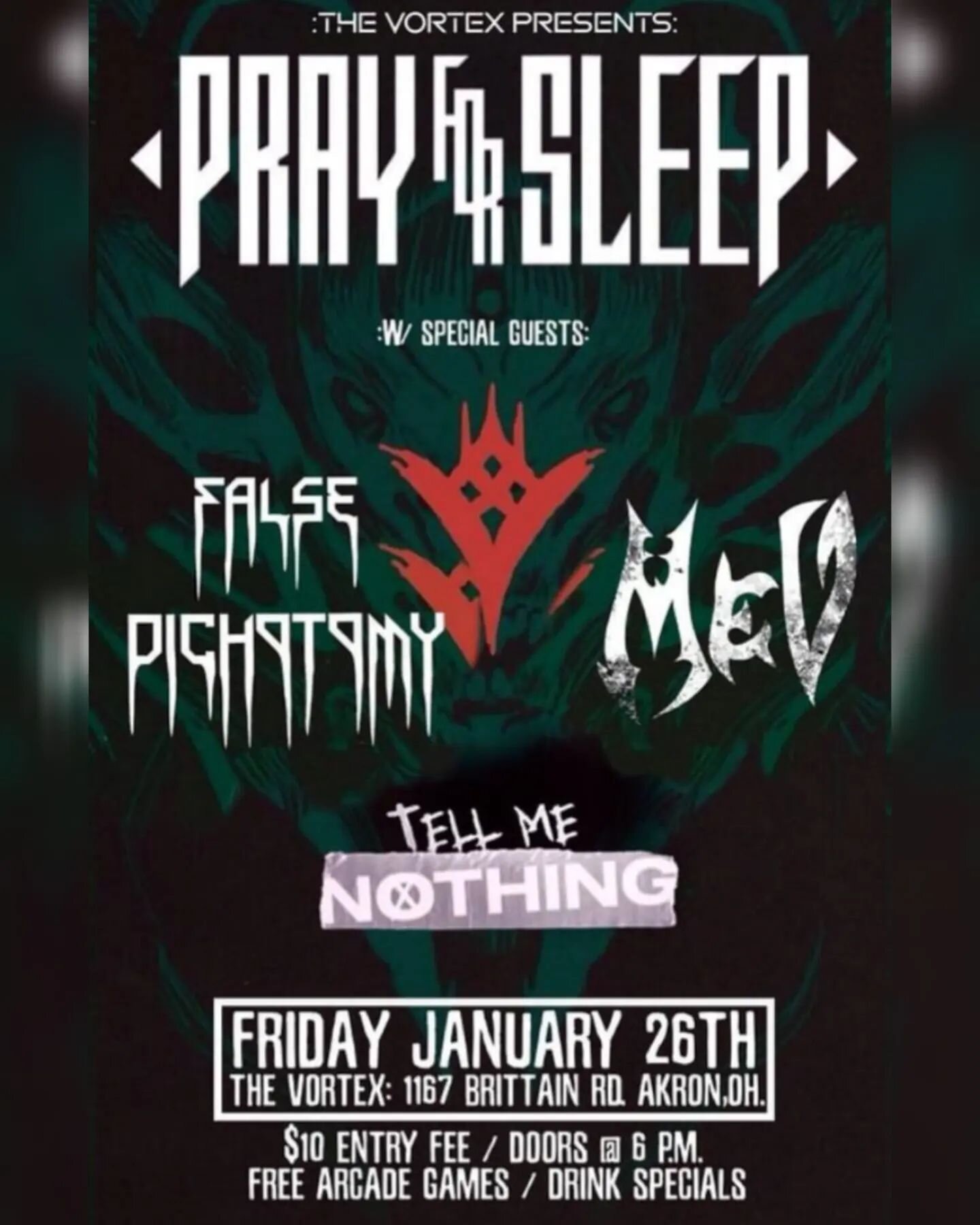 JANUARY SHOWS KEEP COMING! 
We are heading back to The Vortex in Akron January 26th with the homies @falsedichotomyband, MeV and @tellmenothingband!
&bull;
Tickets are just $10 at the door and we will be playing new song and have new merch! Don't mis